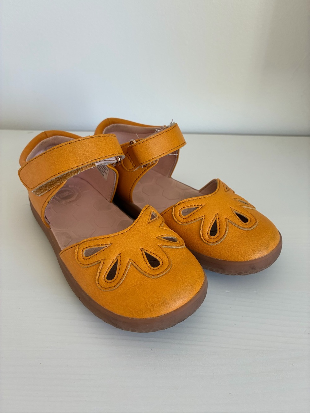 Livie & Luca Girls' Mustard Yellow Mary Jane Sandals